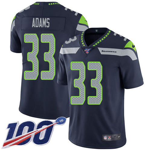 Nike Seahawks #33 Jamal Adams Steel Blue Team Color Men's Stitched NFL 100th Season Vapor Untouchable Limited Jersey Nike Seahawks #33 Jamal Adams Steel Blue Team Color Men's Stitched NFL 100th Season Vapor Untouchable Limited Jersey