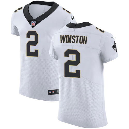 Nike Saints #2 Jameis Winston White Men's Stitched NFL New Elite Jersey Nike Saints #2 Jameis Winston White Men's Stitched NFL New Elite Jersey