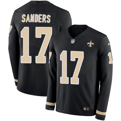 Nike Saints #17 Emmanuel Sanders Black Team Color Men's Stitched NFL Limited Therma Long Sleeve Jersey Nike Saints #17 Emmanuel Sanders Black Team Color Men's Stitched NFL Limited Therma Long Sleeve Jersey