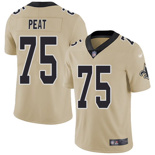 Nike Saints #75 Andrus Peat Gold Men's Stitched NFL Limited Inverted Legend Jersey Nike Saints #75 Andrus Peat Gold Men's Stitched NFL Limited Inverted Legend Jersey
