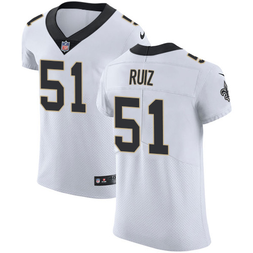 Nike Saints #51 Cesar Ruiz White Men's Stitched NFL New Elite Jersey Nike Saints #51 Cesar Ruiz White Men's Stitched NFL New Elite Jersey