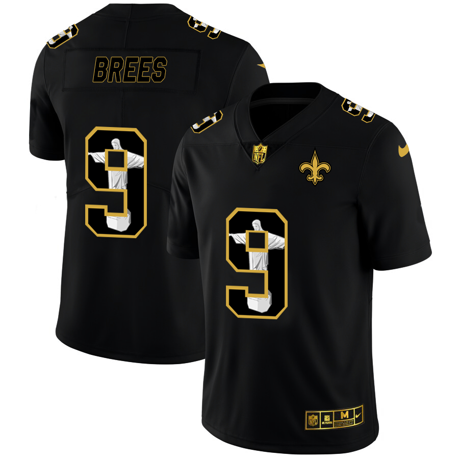 Nike Saints 9 Drew Brees Black Jesus Faith Edition Limited Jersey Nike Saints 9 Drew Brees Black Jesus Faith Edition Limited Jersey