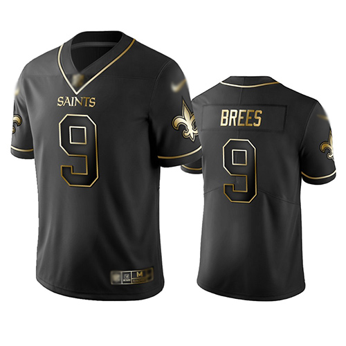 Saints #9 Drew Brees Black Men's Stitched Football Limited Golden Edition Jersey Saints #9 Drew Brees Black Men's Stitched Football Limited Golden Edition Jersey