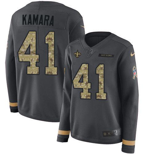 Nike Saints #41 Alvin Kamara Anthracite Salute to Service Nike Saints #41 Alvin Kamara Anthracite Salute to Service