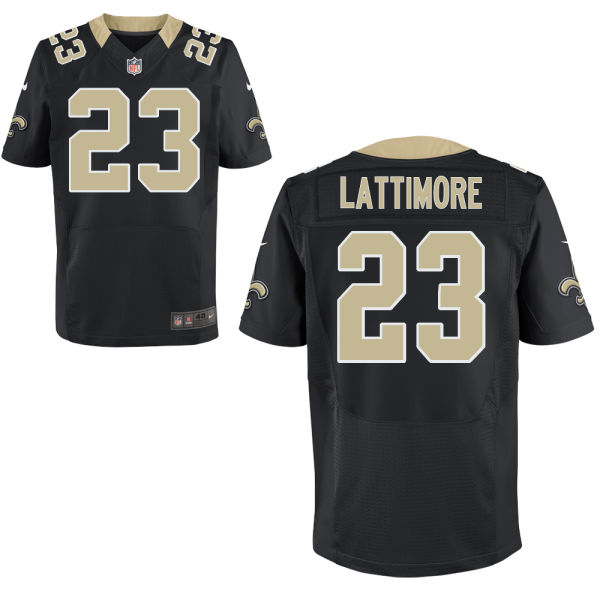 Men's New Orleans Saints #23 Marshon Lattimore Nike Black Team Color Elite Jersey Men's New Orleans Saints #23 Marshon Lattimore Nike Black Team Color Elite Jersey