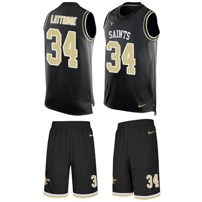 Nike Saints #34 Marshon Lattimore Black Team Color Men's Stitched NFL Limited Tank Top Suit Jersey