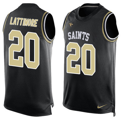 Nike Saints #20 Marshon Lattimore Black Team Color Men's Stitched NFL Limited Tank Top Jersey Nike Saints #20 Marshon Lattimore Black Team Color Men's Stitched NFL Limited Tank Top Jersey