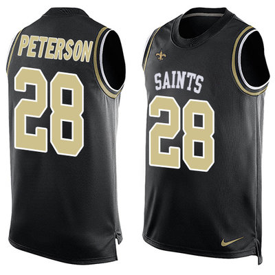 Nike Saints #28 Adrian Peterson Black Team Color Men's Stitched NFL Limited Tank Top Jersey Nike Saints #28 Adrian Peterson Black Team Color Men's Stitched NFL Limited Tank Top Jersey