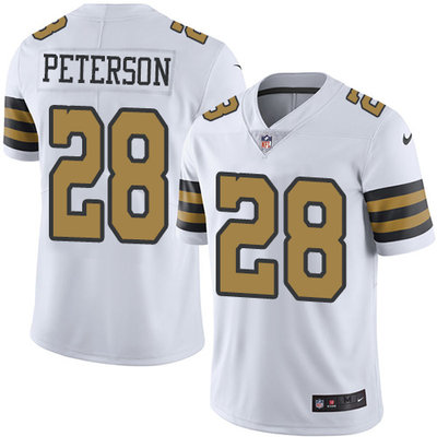 Nike Saints #28 Adrian Peterson White Men's Stitched NFL Limited Rush Jersey Nike Saints #28 Adrian Peterson White Men's Stitched NFL Limited Rush Jersey