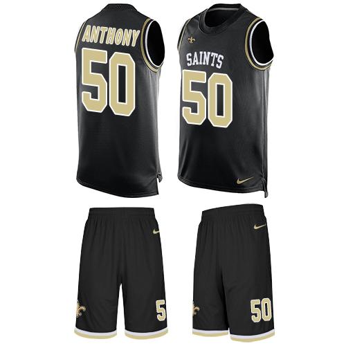Nike Saints #50 Stephone Anthony Black Team Color Men's Stitched NFL Limited Tank Top Suit Jersey Nike Saints #50 Stephone Anthony Black Team Color Men's Stitched NFL Limited Tank Top Suit Jersey