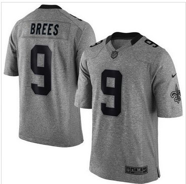 Nike New Orleans Saints #9 Drew Brees Gray Men''s Stitched NFL Limited Gridiron Gray Jersey