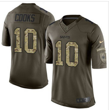 Nike New Orleans Saints #10 Brandin Cooks Green Men's Stitched NFL Limited Salute to Service Jersey Nike New Orleans Saints #10 Brandin Cooks Green Men's Stitched NFL Limited Salute to Service Jersey