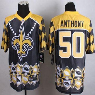 New New Orleans Saints #50 Stephone Anthony Black Men's Stitched NFL Elite Noble Fashion jersey