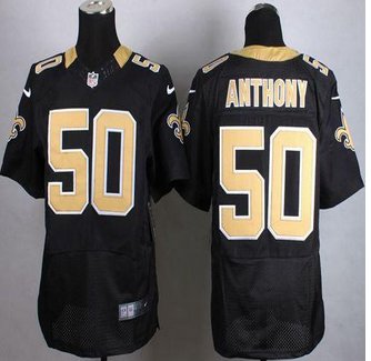 New New Orleans Saints #50 Stephone Anthony Black Team Color Men''s Stitched NFL Elite jersey