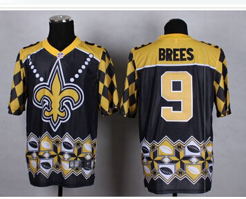 NEW New Orleans Saints #9 Drew Brees Black NFL Elite Noble Fashion Jersey
