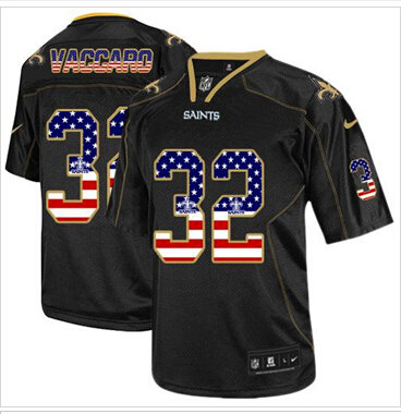 NEW New Orleans Saints #32 Kenny Vaccaro Black NFL Elite USA Flag Fashion Jersey