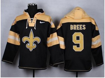 NEW New Orleans Saints #9 Drew Brees Black Player Pullover Hoodie