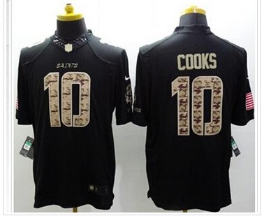 NEW New Orleans Saints #10 Brandin Cooks Black Salute To Service Jersey