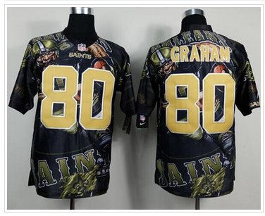 NEW New Orleans Saints #80 Jimmy Graham Team Color NFL Elite Fanatical Version Jersey