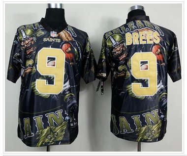 NEW New Orleans Saints #9 Drew Brees Team Color NFL Elite Fanatical Version Jersey