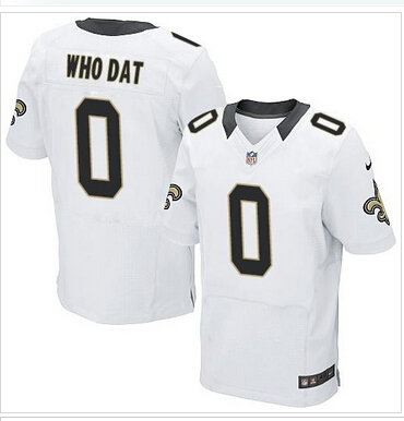 NEW New Orleans Saints #0 Who Dat White NFL Elite Jersey