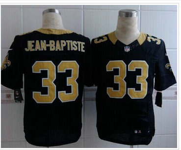 New Orleans Saints #33 Stanley Jean-Baptiste Black Team Color NFL Elite Jersey