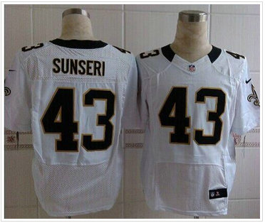 New Orleans Saints #43 Vinnie Sunseri White NFL Elite Jersey