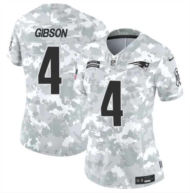Women's New England Patriots #4 Antonio Gibson 2024 F.U.S.E Arctic Camo Salute To Service Limited Stitched Jersey(Run Small) Women's New England Patriots #4 Antonio Gibson 2024 F.U.S.E Arctic Camo Salute To Service Limited Stitched Jersey(Run Small)