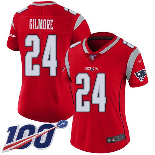 Patriots #24 Stephon Gilmore Red Women's Stitched Football Limited Inverted Legend 100th Season Jersey Patriots #24 Stephon Gilmore Red Women's Stitched Football Limited Inverted Legend 100th Season Jersey
