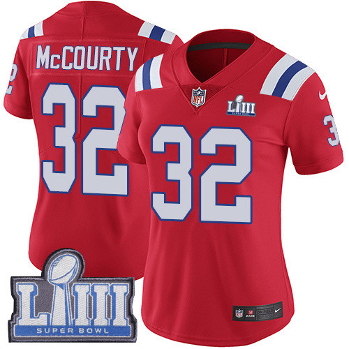 Nike Patriots #32 Devin McCourty Red Alternate Super Bowl LIII Bound Women's Stitched NFL Vapor Untouchable Limited Jersey Nike Patriots #32 Devin McCourty Red Alternate Super Bowl LIII Bound Women's Stitched NFL Vapor Untouchable Limited Jersey