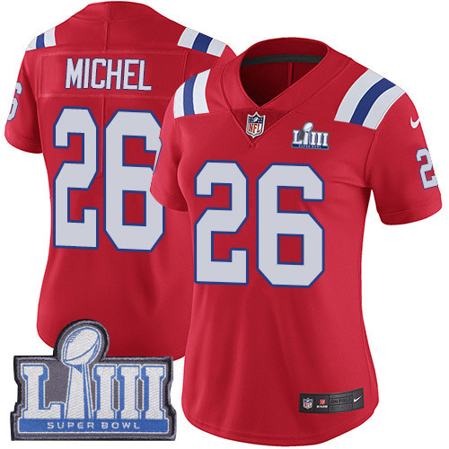 Nike Patriots #26 Sony Michel Red Alternate Super Bowl LIII Bound Women's Stitched NFL Vapor Untouchable Limited Jersey Nike Patriots #26 Sony Michel Red Alternate Super Bowl LIII Bound Women's Stitched NFL Vapor Untouchable Limited Jersey
