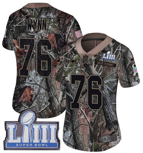 Nike Patriots #76 Isaiah Wynn Camo Super Bowl LIII Bound Women's Stitched NFL Limited Rush Realtree Jersey Nike Patriots #76 Isaiah Wynn Camo Super Bowl LIII Bound Women's Stitched NFL Limited Rush Realtree Jersey