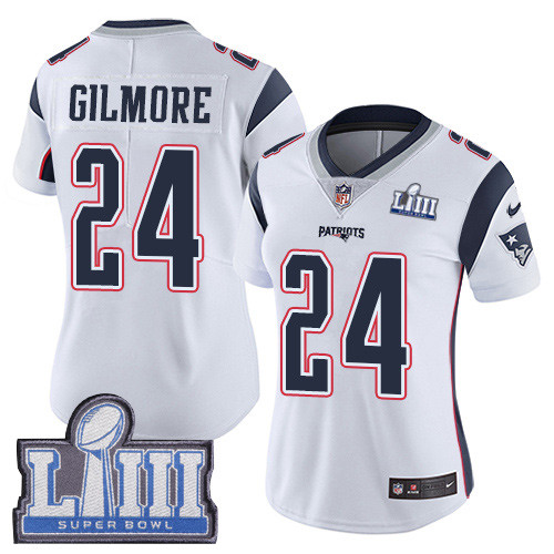 Nike Patriots #24 Stephon Gilmore White Super Bowl LIII Bound Women's Stitched NFL Vapor Untouchable Limited Jersey Nike Patriots #24 Stephon Gilmore White Super Bowl LIII Bound Women's Stitched NFL Vapor Untouchable Limited Jersey