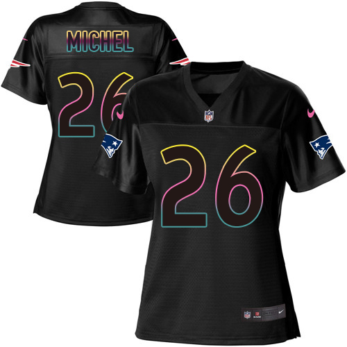 Nike Patriots #26 Sony Michel Black Women's NFL Fashion Game Jersey Nike Patriots #26 Sony Michel Black Women's NFL Fashion Game Jersey