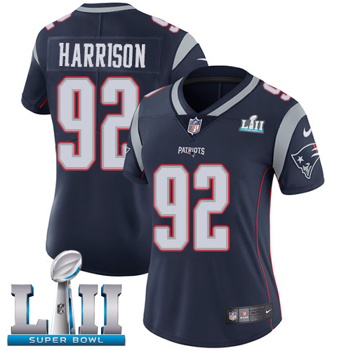 Nike Patriots #92 James Harrison Navy Blue Team Color Super Bowl LII Women's Stitched NFL Vapor Untouchable Limited Jersey Nike Patriots #92 James Harrison Navy Blue Team Color Super Bowl LII Women's Stitched NFL Vapor Untouchable Limited Jersey