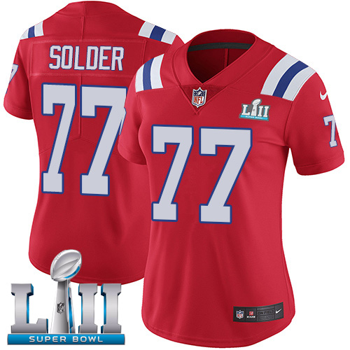 Nike Patriots #77 Nate Solder Red Alternate Super Bowl LII Women's Stitched NFL Vapor Untouchable Limited Jersey Nike Patriots #77 Nate Solder Red Alternate Super Bowl LII Women's Stitched NFL Vapor Untouchable Limited Jersey