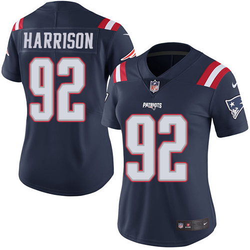 Nike Patriots #92 James Harrison Navy Blue Women's Stitched NFL Limited Rush Jersey Nike Patriots #92 James Harrison Navy Blue Women's Stitched NFL Limited Rush Jersey