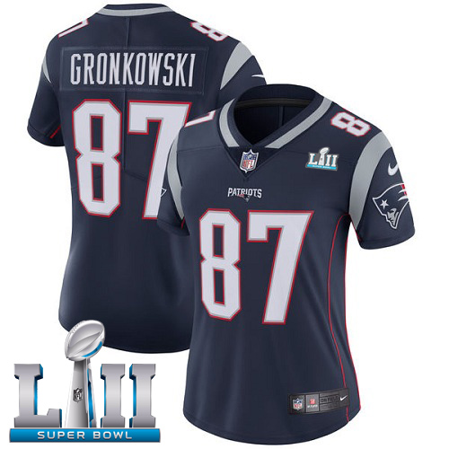 Nike Patriots #87 Rob Gronkowski Navy Blue Team Color Super Bowl LII Women's Stitched NFL Vapor Untouchable Limited Jersey Nike Patriots #87 Rob Gronkowski Navy Blue Team Color Super Bowl LII Women's Stitched NFL Vapor Untouchable Limited Jersey