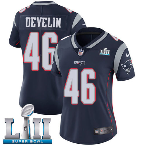Nike Patriots #46 James Develin Navy Blue Team Color Super Bowl LII Women's Stitched NFL Vapor Untouchable Limited Jersey Nike Patriots #46 James Develin Navy Blue Team Color Super Bowl LII Women's Stitched NFL Vapor Untouchable Limited Jersey