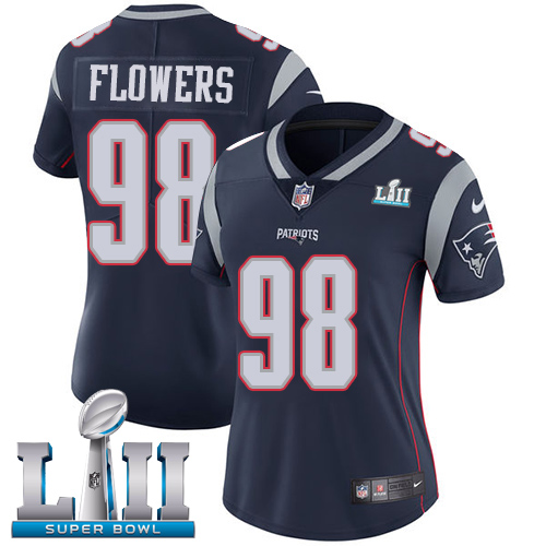 Nike Patriots #98 Trey Flowers Navy Blue Team Color Super Bowl LII Women's Stitched NFL Vapor Untouchable Limited Jersey Nike Patriots #98 Trey Flowers Navy Blue Team Color Super Bowl LII Women's Stitched NFL Vapor Untouchable Limited Jersey