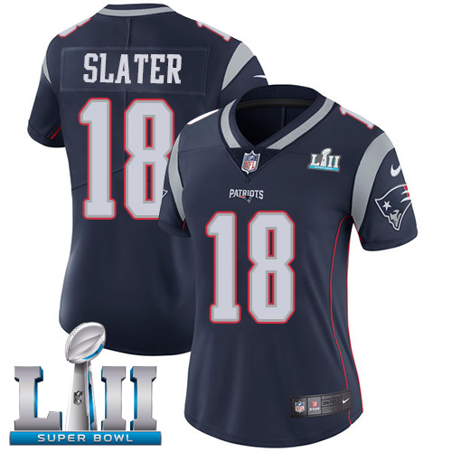 Nike Patriots #18 Matt Slater Navy Blue Team Color Super Bowl LII Women's Stitched NFL Vapor Untouchable Limited Jersey Nike Patriots #18 Matt Slater Navy Blue Team Color Super Bowl LII Women's Stitched NFL Vapor Untouchable Limited Jersey