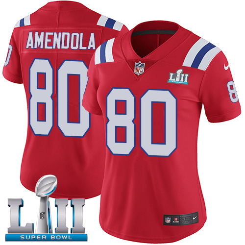 Nike Patriots #80 Danny Amendola Red Alternate Super Bowl LII Women's Stitched NFL Vapor Untouchable Limited Jersey Nike Patriots #80 Danny Amendola Red Alternate Super Bowl LII Women's Stitched NFL Vapor Untouchable Limited Jersey