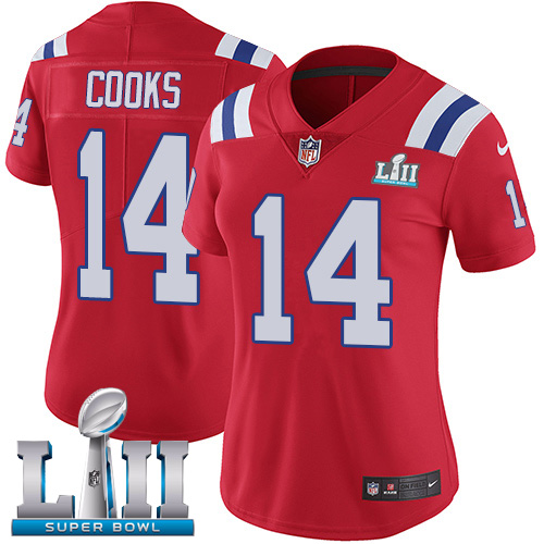 Nike Patriots #14 Brandin Cooks Red Alternate Super Bowl LII Women's Stitched NFL Vapor Untouchable Limited Jersey Nike Patriots #14 Brandin Cooks Red Alternate Super Bowl LII Women's Stitched NFL Vapor Untouchable Limited Jersey