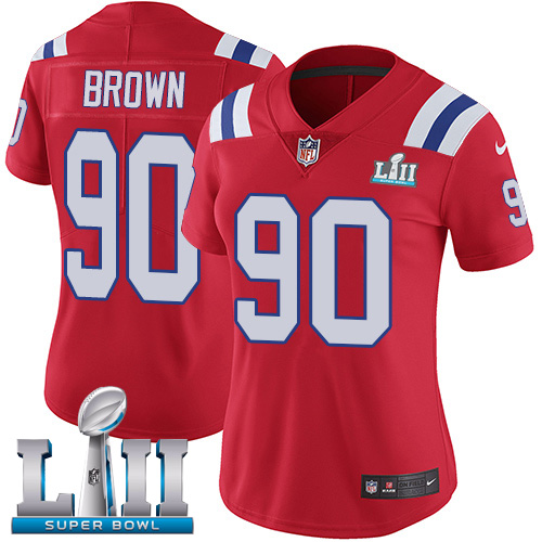Nike Patriots #90 Malcom Brown Red Alternate Super Bowl LII Women's Stitched NFL Vapor Untouchable Limited Jersey Nike Patriots #90 Malcom Brown Red Alternate Super Bowl LII Women's Stitched NFL Vapor Untouchable Limited Jersey