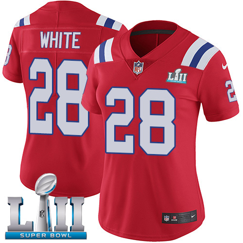 Nike Patriots #28 James White Red Alternate Super Bowl LII Women's Stitched NFL Vapor Untouchable Limited Jersey Nike Patriots #28 James White Red Alternate Super Bowl LII Women's Stitched NFL Vapor Untouchable Limited Jersey