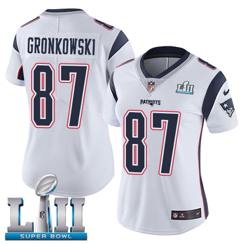 Nike Patriots #87 Rob Gronkowski White Super Bowl LII Women's Stitched NFL Vapor Untouchable Limited Jersey Nike Patriots #87 Rob Gronkowski White Super Bowl LII Women's Stitched NFL Vapor Untouchable Limited Jersey