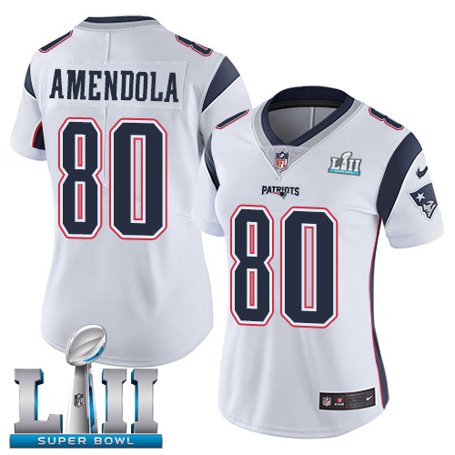Nike Patriots #80 Danny Amendola White Super Bowl LII Women's Stitched NFL Vapor Untouchable Limited Jersey Nike Patriots #80 Danny Amendola White Super Bowl LII Women's Stitched NFL Vapor Untouchable Limited Jersey