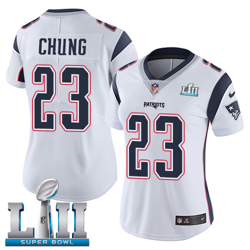 Nike Patriots #23 Patrick Chung White Super Bowl LII Women's Stitched NFL Vapor Untouchable Limited Jersey Nike Patriots #23 Patrick Chung White Super Bowl LII Women's Stitched NFL Vapor Untouchable Limited Jersey