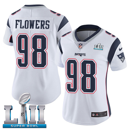 Nike Patriots #98 Trey Flowers White Super Bowl LII Women's Stitched NFL Vapor Untouchable Limited Jersey Nike Patriots #98 Trey Flowers White Super Bowl LII Women's Stitched NFL Vapor Untouchable Limited Jersey