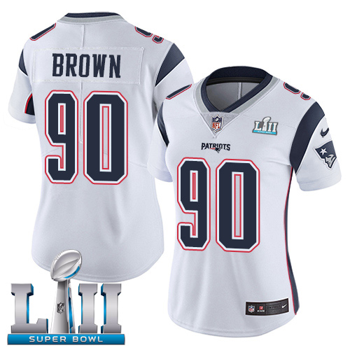 Nike Patriots #90 Malcom Brown White Super Bowl LII Women's Stitched NFL Vapor Untouchable Limited Jersey Nike Patriots #90 Malcom Brown White Super Bowl LII Women's Stitched NFL Vapor Untouchable Limited Jersey